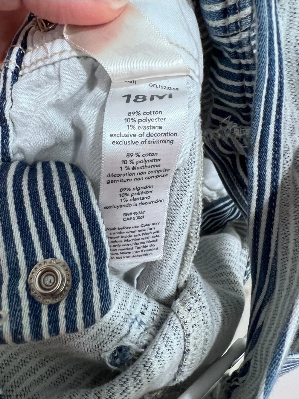 OshKosh B'gosh Blue and White Striped Kids Overalls